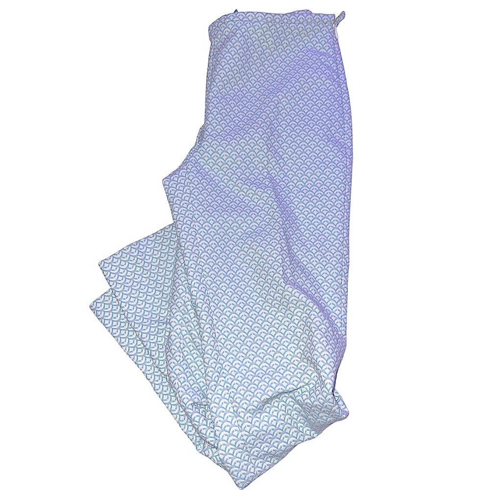 J. Mclaughlin Geometric Side Zipper Pant Blue‎ White size 8